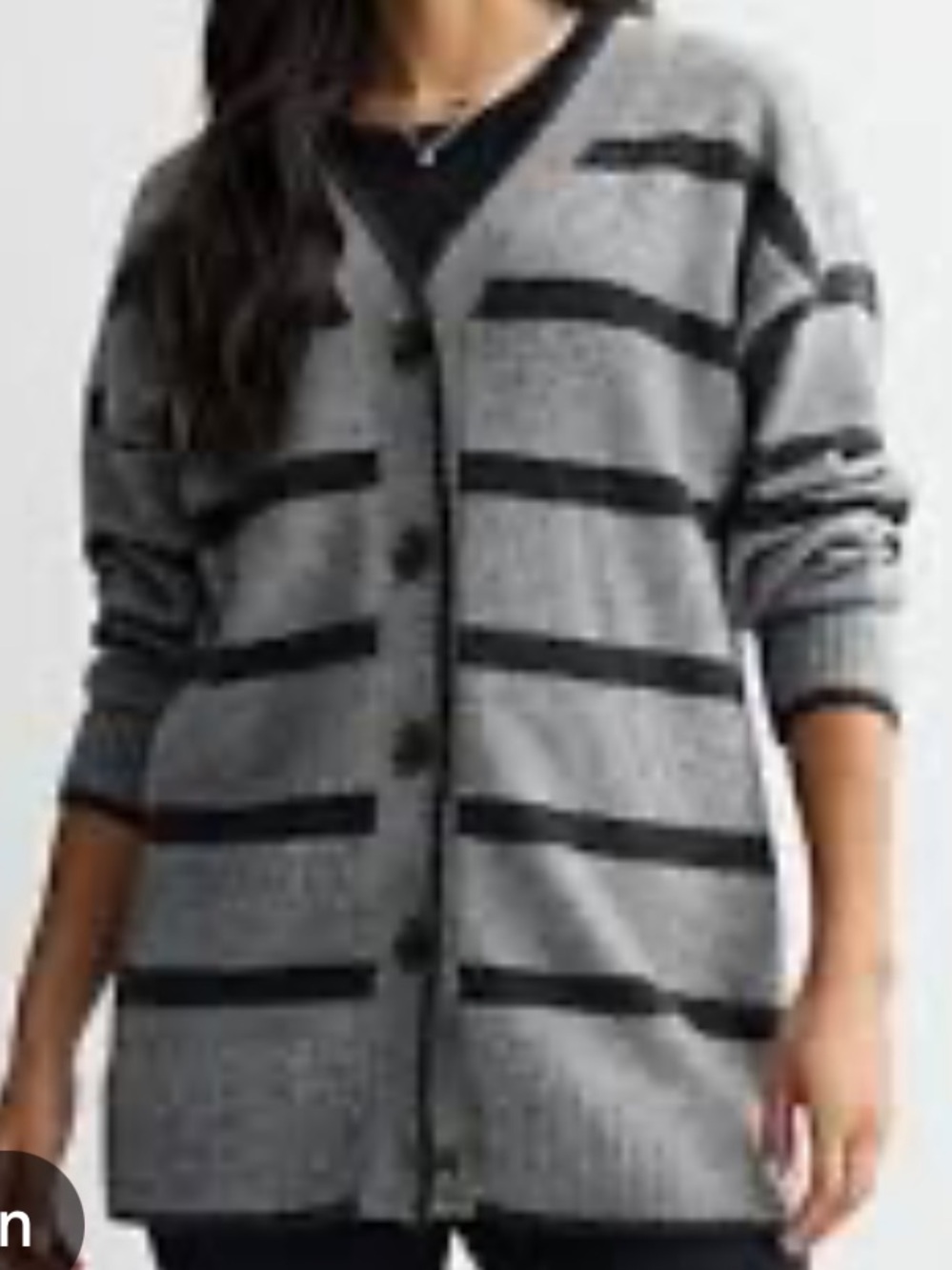 Tunic Cardigan Sweater Striped Size Petite XS Oversized Fisherman Wool Blend new